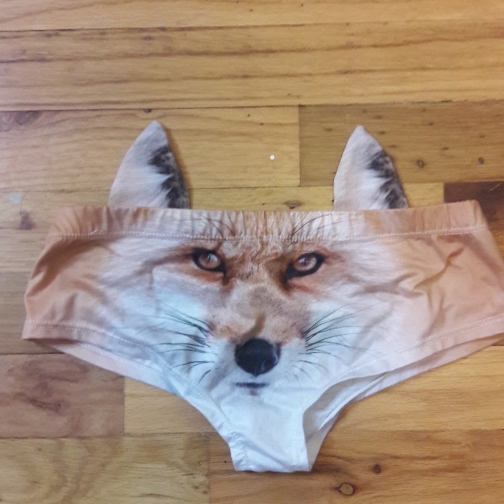 Women's Fox Print Light Brown Shorts